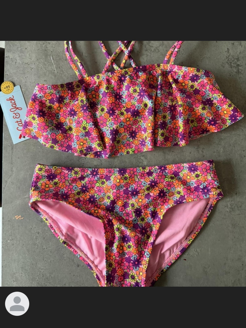 Cat & Jack Girls Floral Bikini Set in Pink, Purple, Yellow